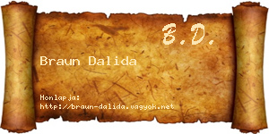 Braun Dalida névjegykártya